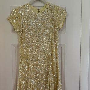 Sherri Hill Youth Size 12 Yellow sequin dress